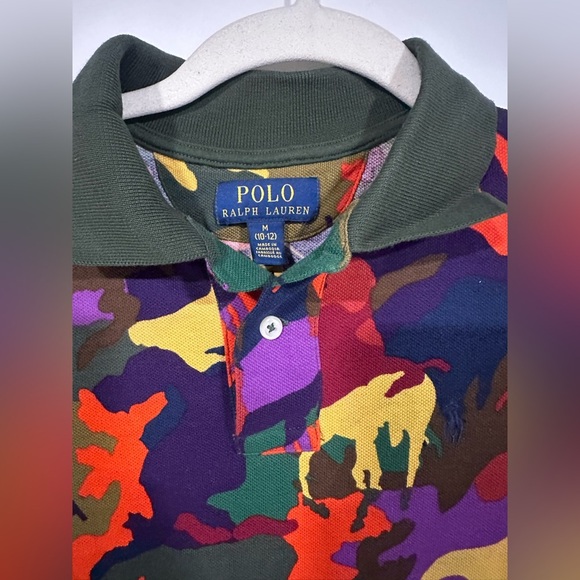 Polo Ralph Lauren Boys Camo Knit Polo Multicolor Pony 10-12 - Picture 4 of 5